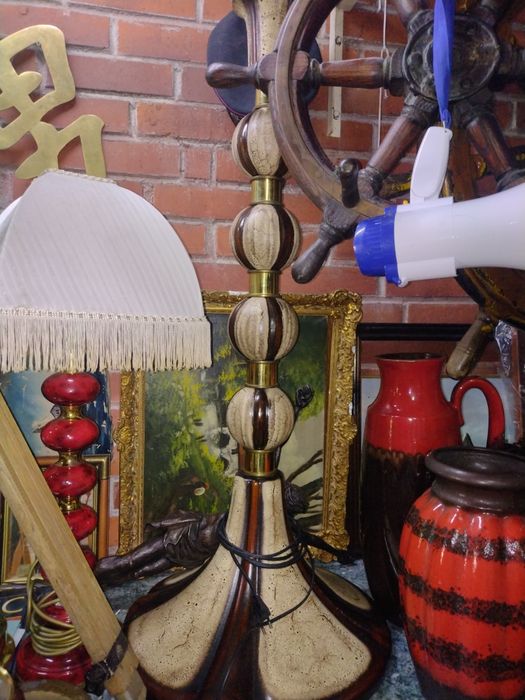 Stary zestaw lamp fat Lawa ceramika