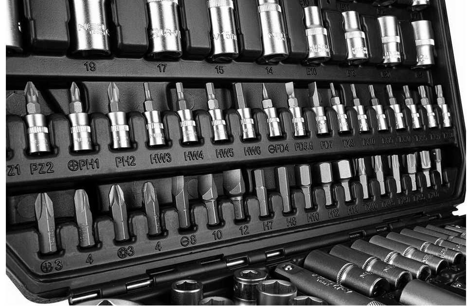 NOWY zestaw kluczy narzędzi NEO 110el 1/2" 1/4" torx walizka 10-066
