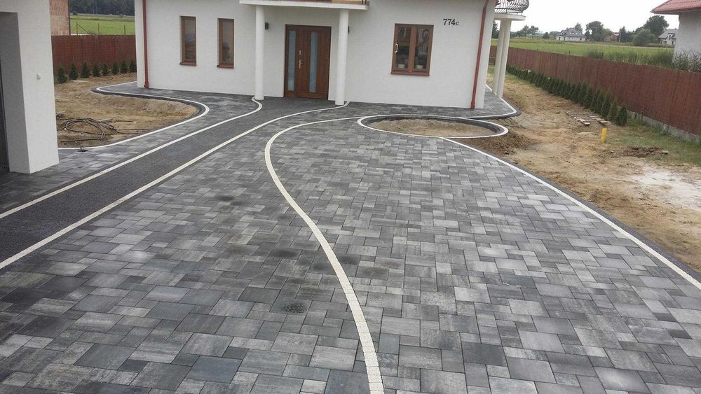 Kostka brukowa BRUK-BET Visio -wapień dewoński,muszlowy,szary.