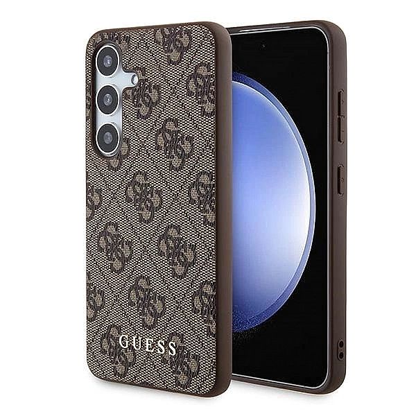 Etui Guess 4G Metal Gold Logo na Samsung Galaxy S24 - brązowe