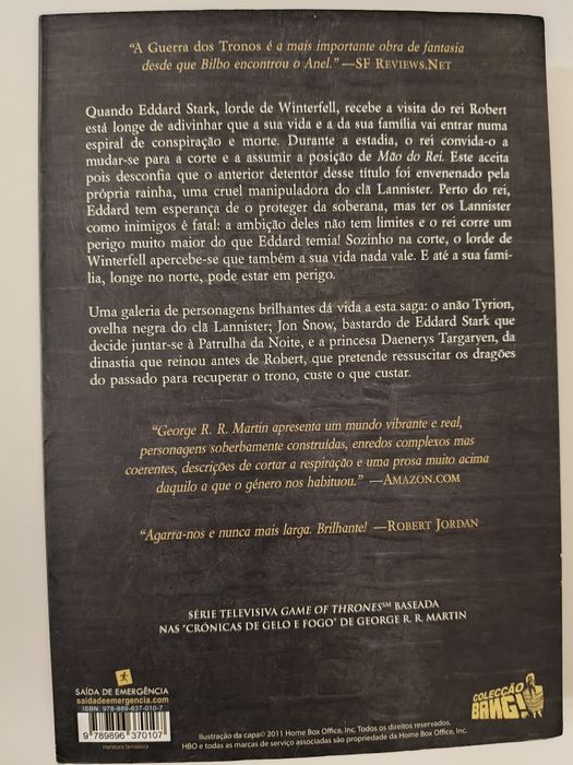 Livro de George R.R Martin - A Guerra dos Tronos