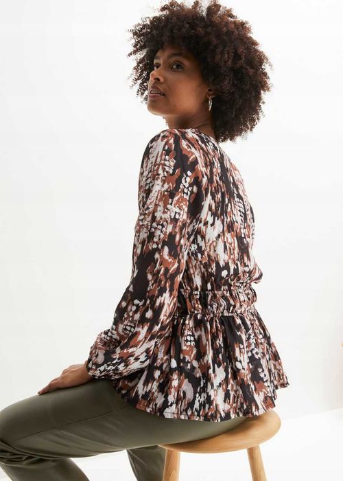 B.P.C bluzka szyfonowa we wzory z baskinką 50.