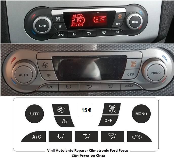 Kit Vinil Autocolante Botões Auto-Rádio Ford S-Max / Mondeo / KA