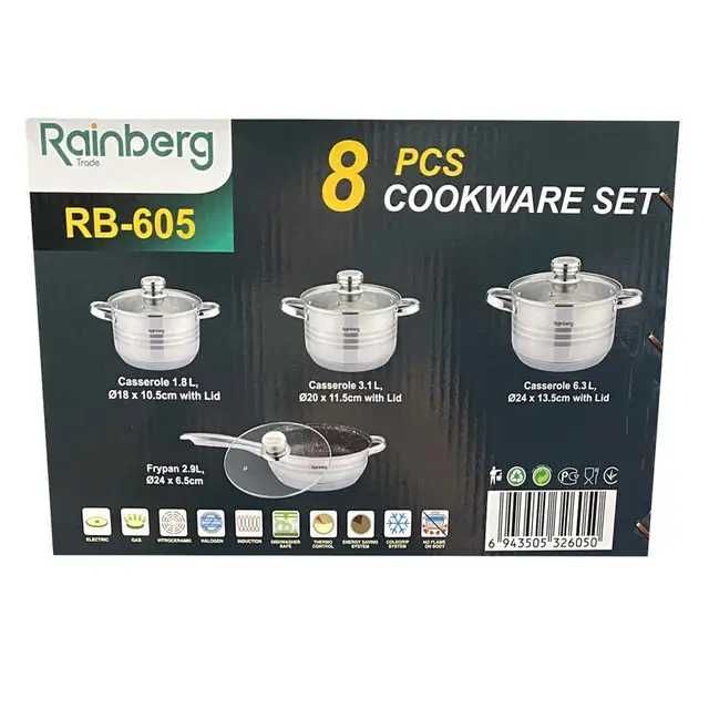 КаструлІ  із нержавіючої сталі Zepline 12,14, 18 предметів