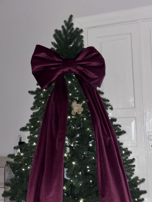 Бант новорічний на ялинку 2026 бархат тренд зими п