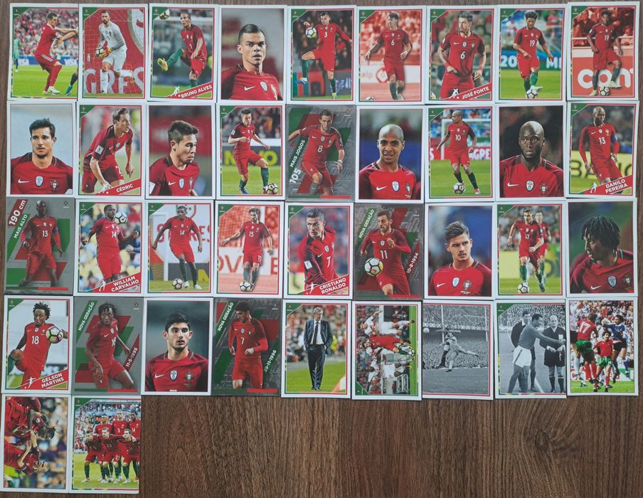 Cromos da colecção Futebol da Panini Fome de Vencer 2018