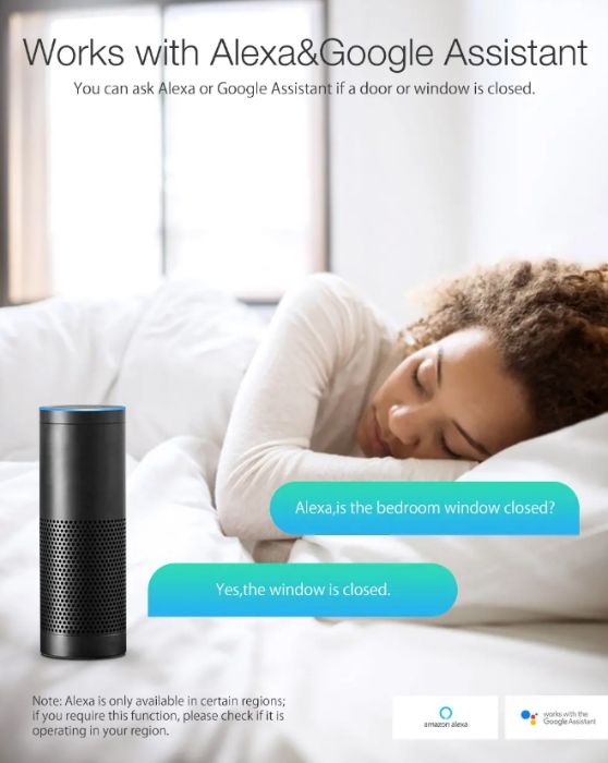 Sensor de Janela / Porta - Sem Fios Alarme de Movimento na APP