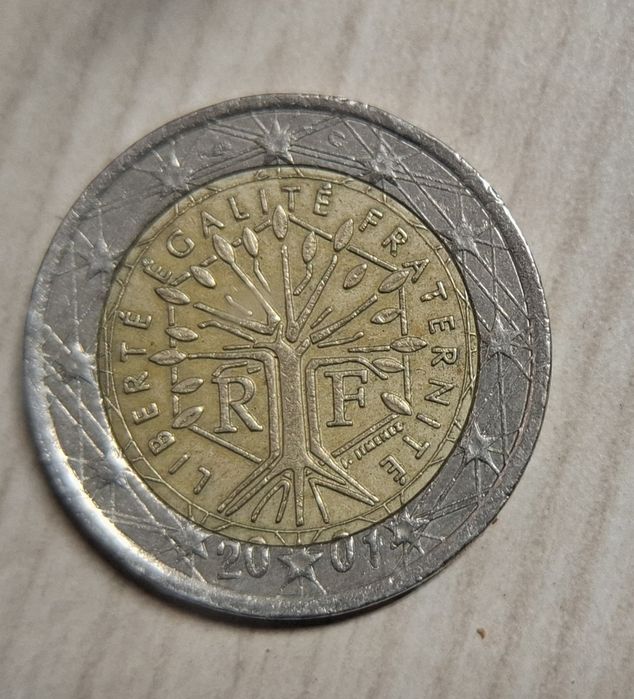 Moeda de 2€ França 2001 rara