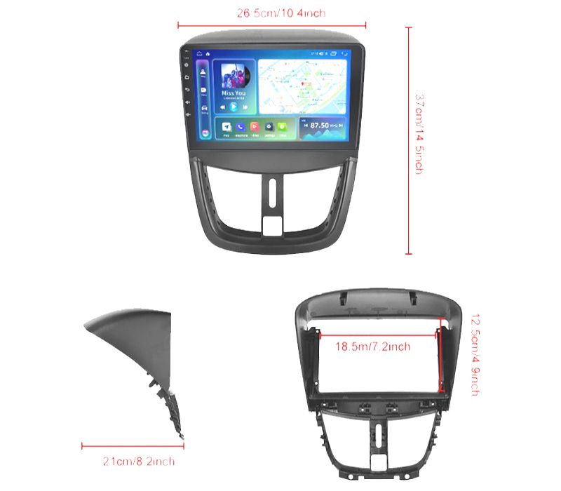 RÁDIO GPS ANDROID 13 PEUGEOT 207 09-12