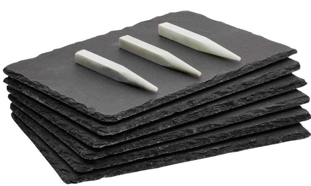 Talerze do serwowania z kredą do etykietowania