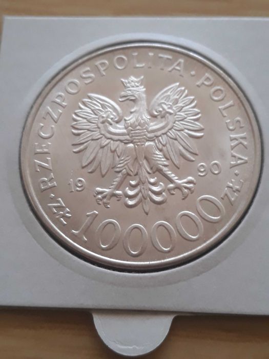 100 000 zł Solidarność 1990 r. nr 3 - TYP A - mennicza