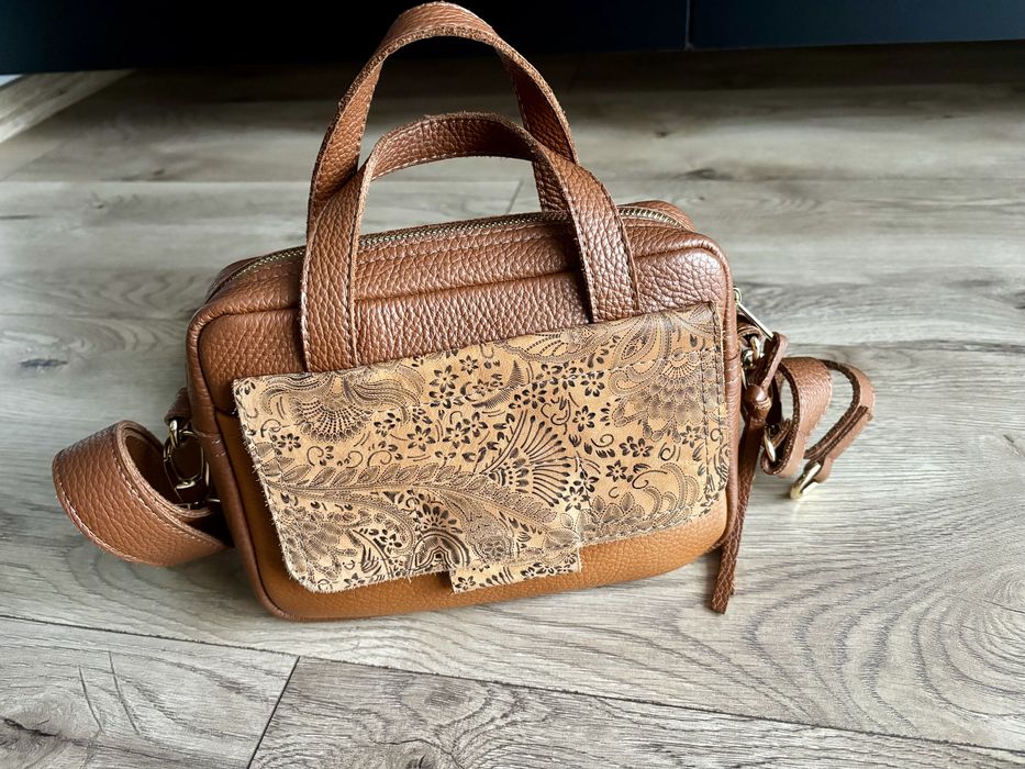 Zuzia Górska torebka Bigger Pocket Walnut + Toffee + Deer Paisley