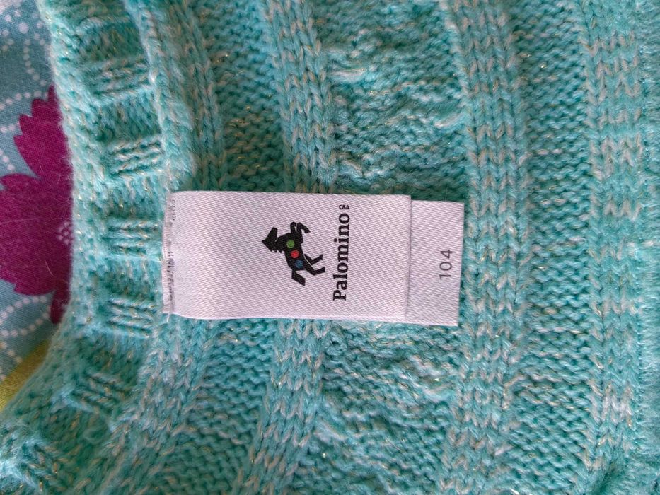 Vestido em malha, turquesa, manga comprida, 3/4 anos C&A