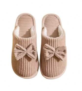 Wygodne kapcie damskie wsuwane z kokardką r. 36-37