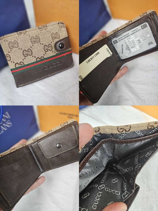 Portfel męski Gucci logowany Italy premium kolory