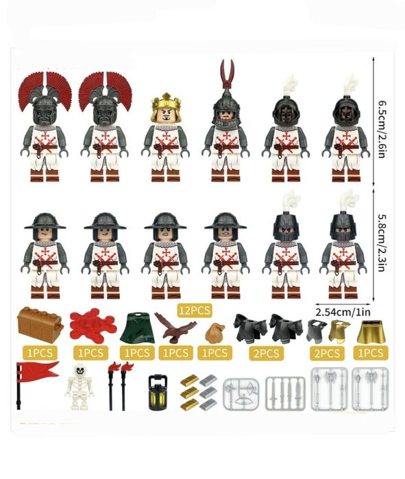 Klocki templariusze klocki rycerze średniowieczni 13 figurek kompatybilne z Lego castle medival knights figurki rycerze średniowiecza