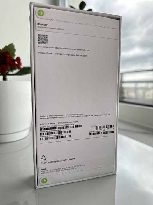 НОВИЙ Apple iPhone 17 White 256 Gb Never Lock