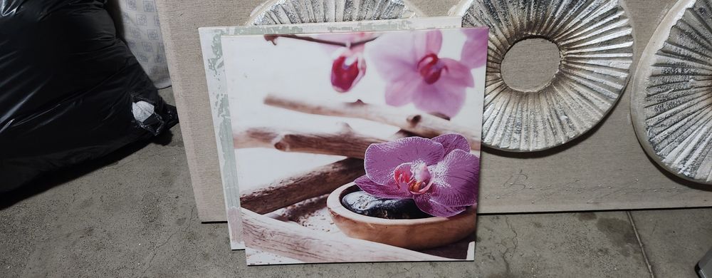 Quadro Decorativo Zen com Orquídea – Tons Rosa