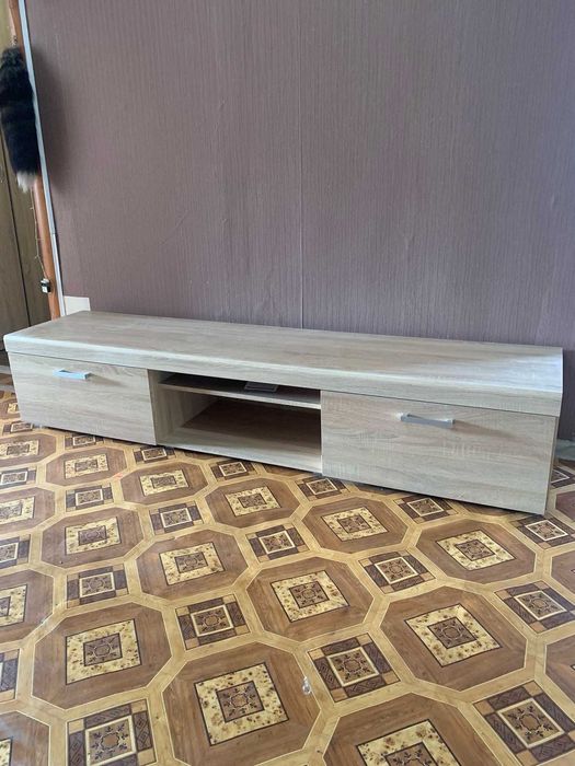 Тумба длинная под телевизор сонома трюфель