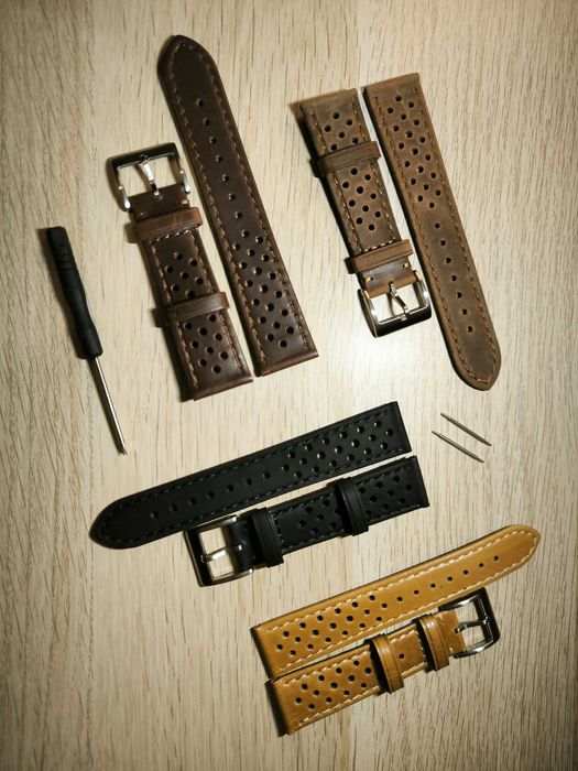 Braceletes em pele genuína, 20 e 22mm, Novas