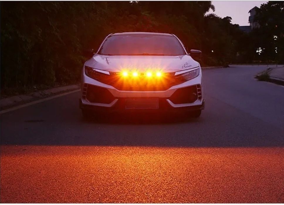 Стробоскопы, led подсветка под решетку автомобиля, оранжевый