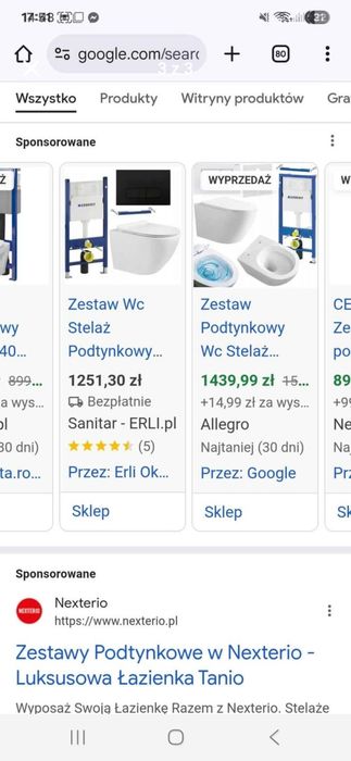 Zestaw podtynkowu  WC stelaz gebERIT  PRZYCISK CHROM