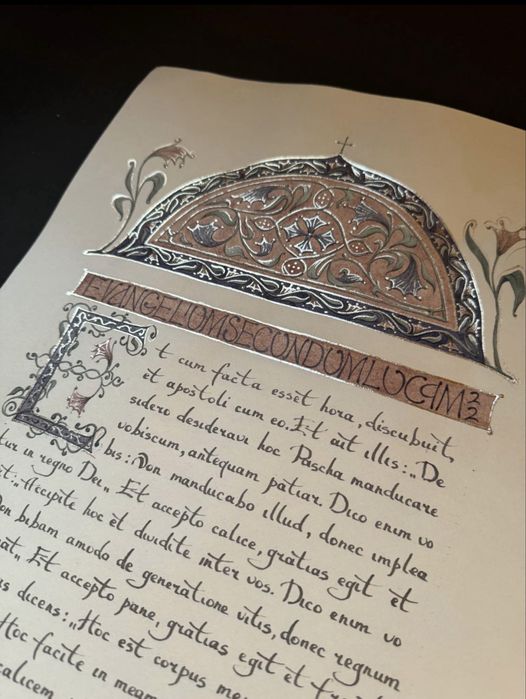 Calligraphy. Luke, Chapter 22, verses 14- 30