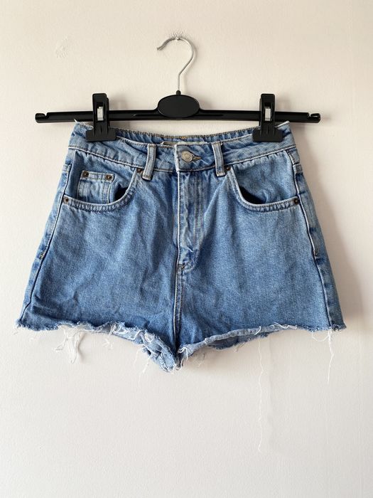 Topshop jeansowe szorty wysoki stan spodenki mom jeans