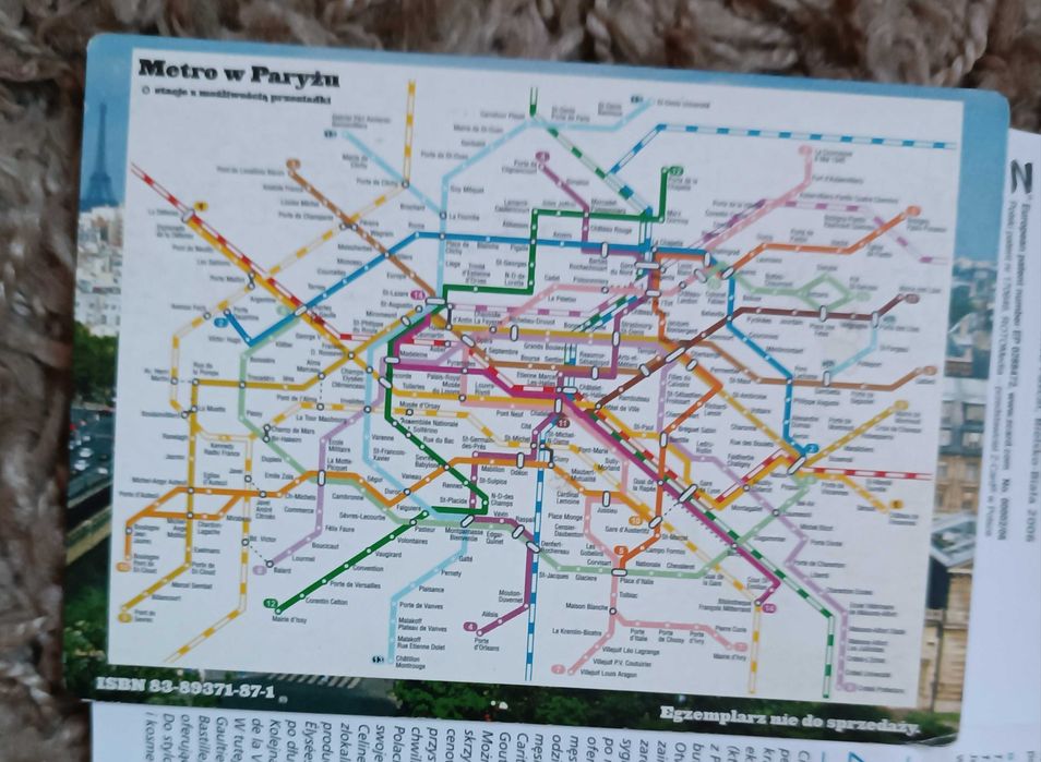 PARYŻ mapa i przewodnik po mieście 40 x 60 cm