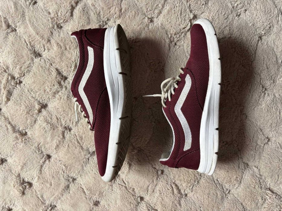 Bordowe buty trampki tenisówki Vans sneakersy na siłownię na co dzień