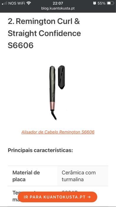Alisador de Cabelo Remington S6606