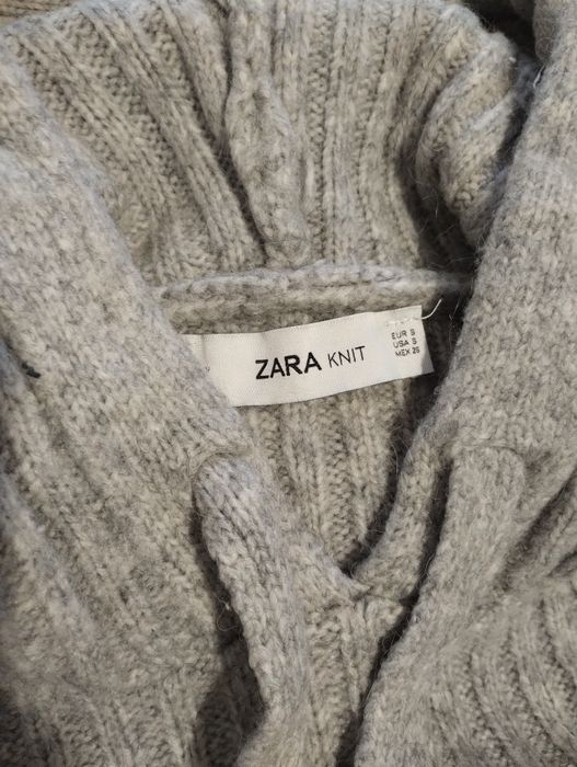 Sweter z kapturem8% alpaka  oversize marki Zara