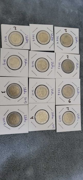 Moedas Comemorativas Euro-Itália/Paises Baix/Grécia/Irlanda/Luxemburgo