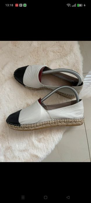 Naturalne espadryle portugalskie 37 miękka skóra
