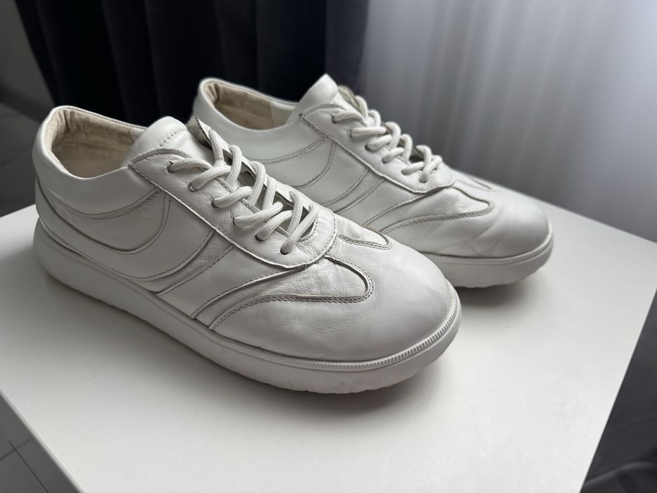 Білі шкіряні жіночі кели, білі кеди (анатомічні) 39 розмір