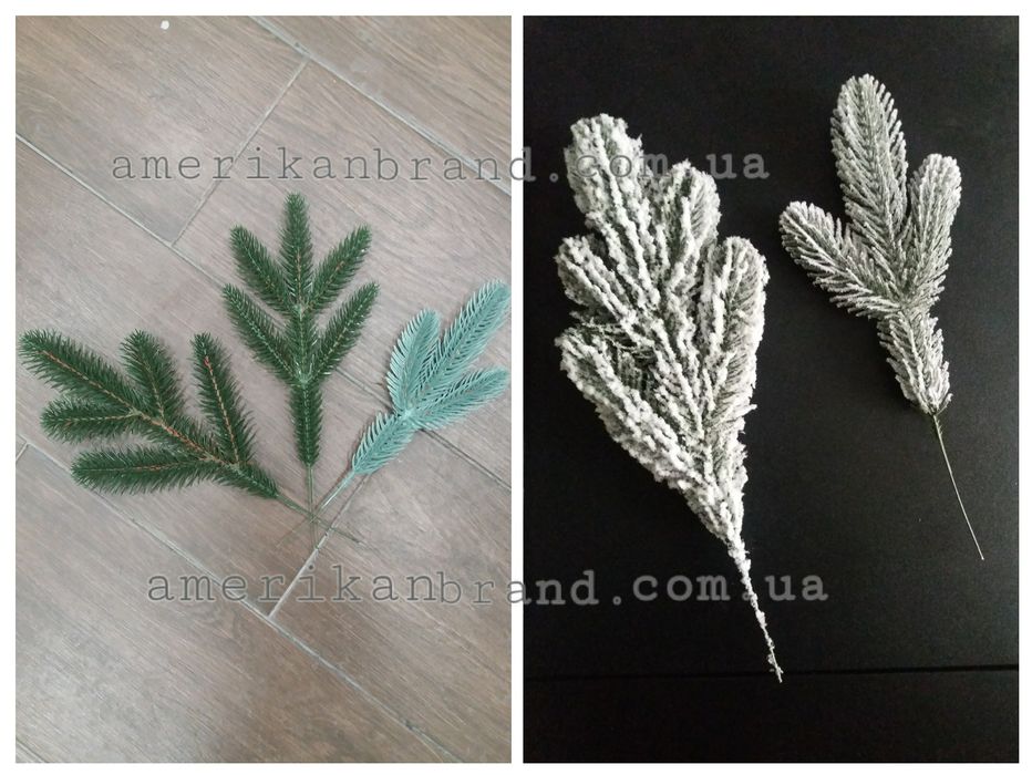 Гілка лита штучна ялинкова. Штучні хвойні гілки, декор новорічний