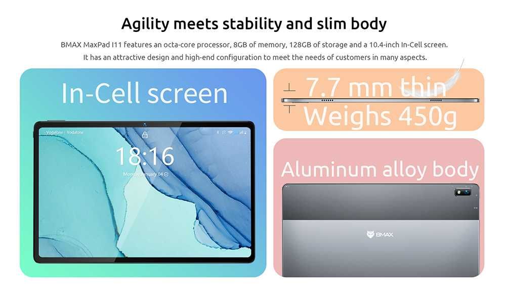 Tablet FHD 10.4" 8GB RAM 128GB ROM Android 11 Octa-Core up to 2.0 GHz64551351491331124