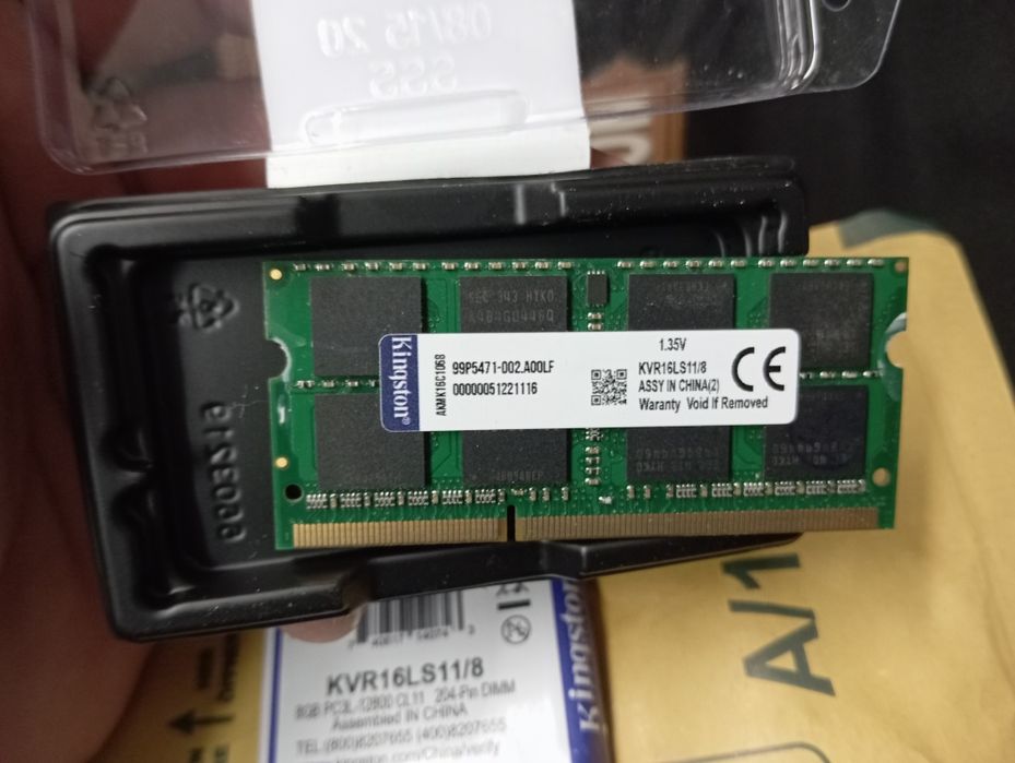 Kingston DDR3L 1.35V  2x8GB ОЗУ, оперативка для ноута