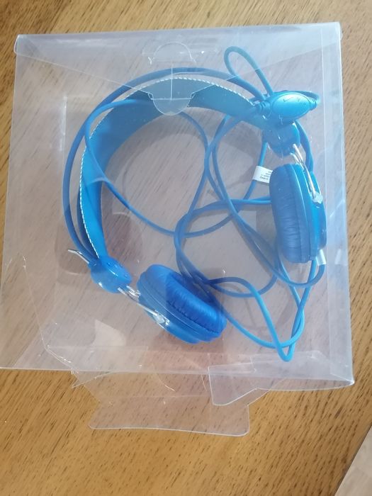 Auscultadores Azuis Novos