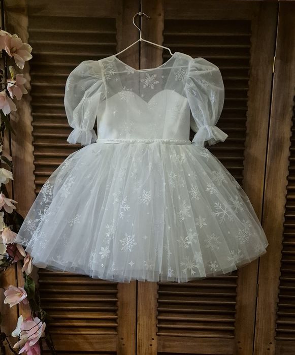 Дитяча сукня біла 92- 128р, плаття сніжинка на новий рік