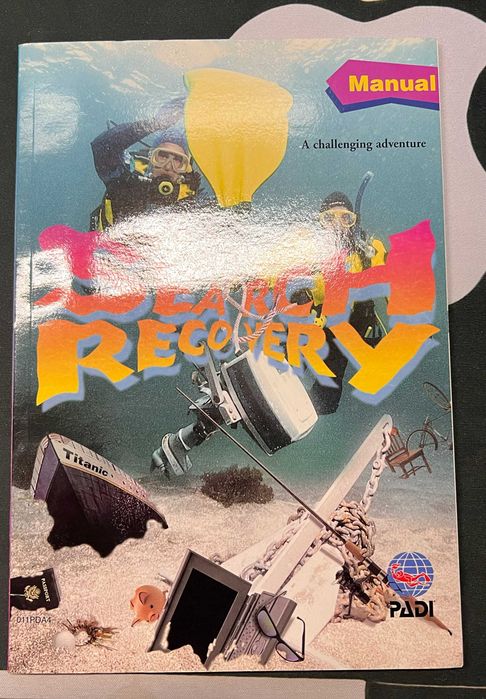 Coleção de 6 livros e manuais PADI de Mergulho – Open Water, Nitrox, Adventures, Search & Recovery + Guias
