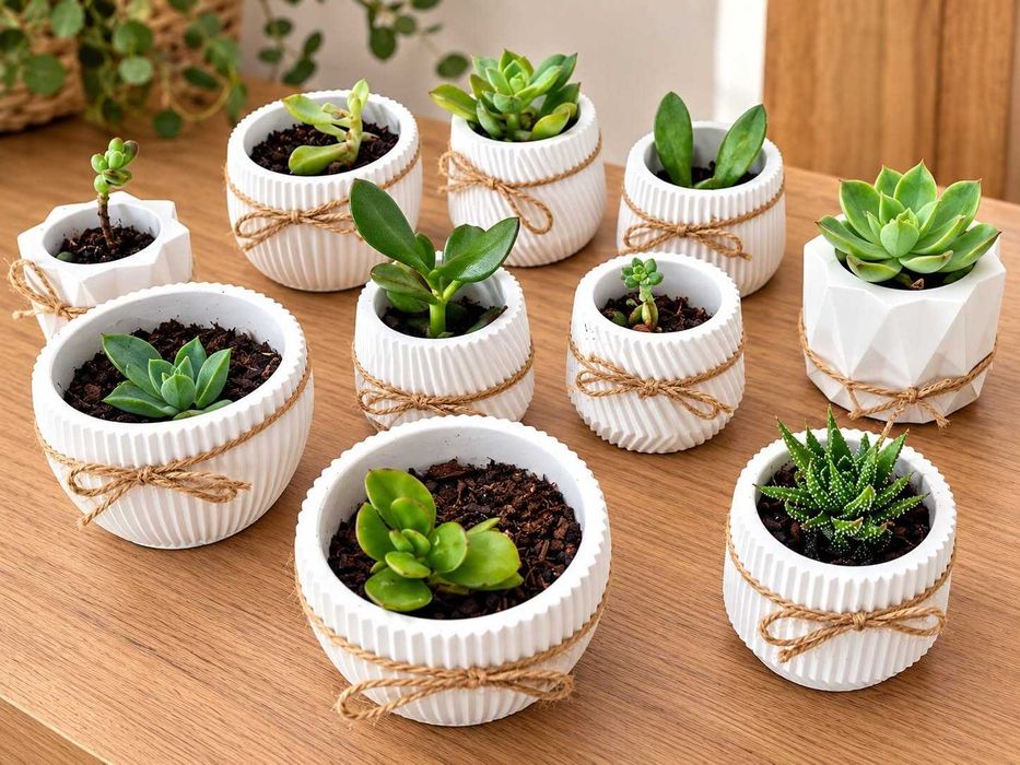 Mini Vasos Decorativos com Suculentas