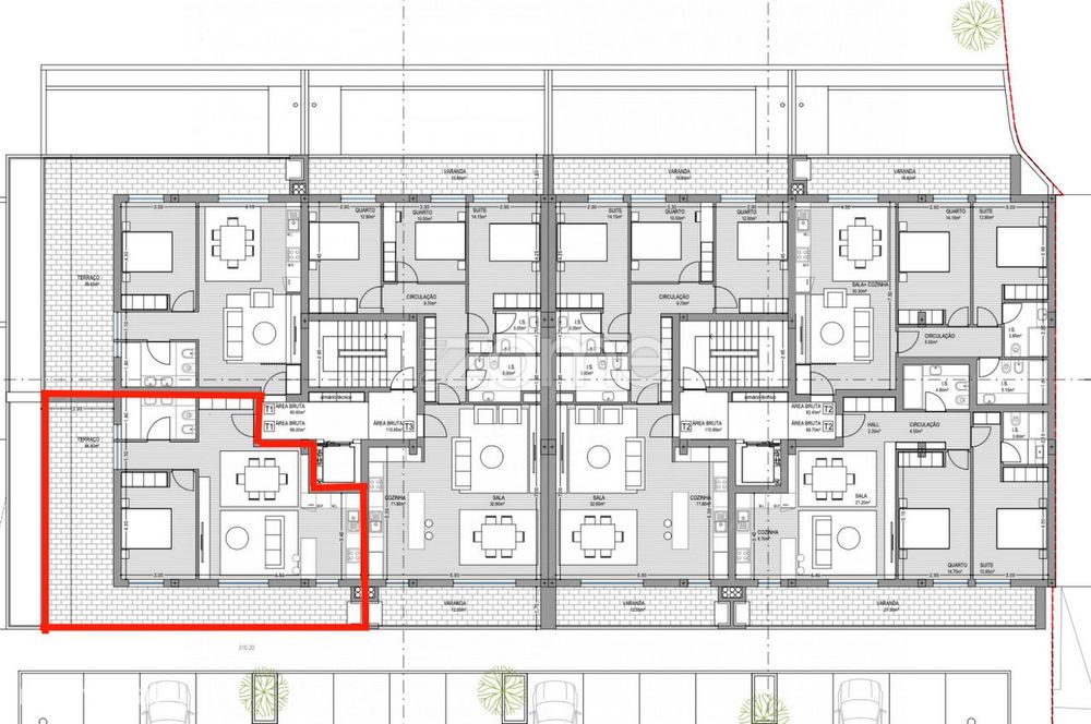 Apartamento T1 com garagem e varanda em S. Vicente