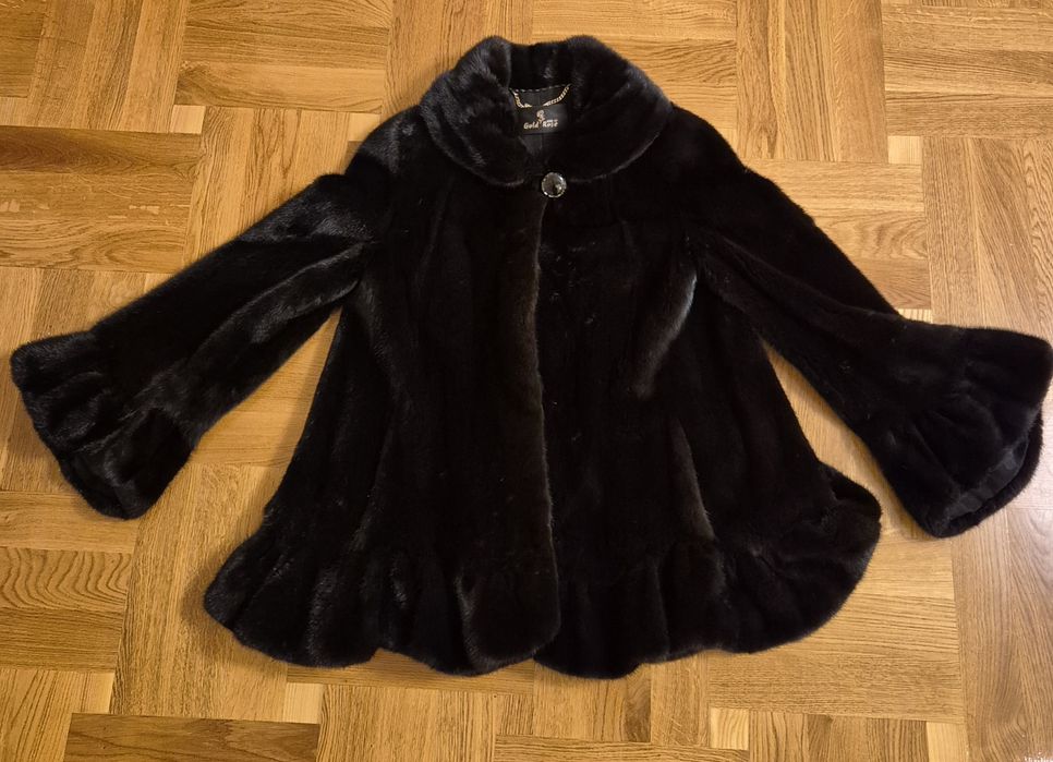 Шуба норкова автоледі (ТРАПЕЦІЯ) 75 см Італія розмір 52