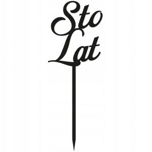 Topper Na Tort Czarna Pleksa - Sto Lat