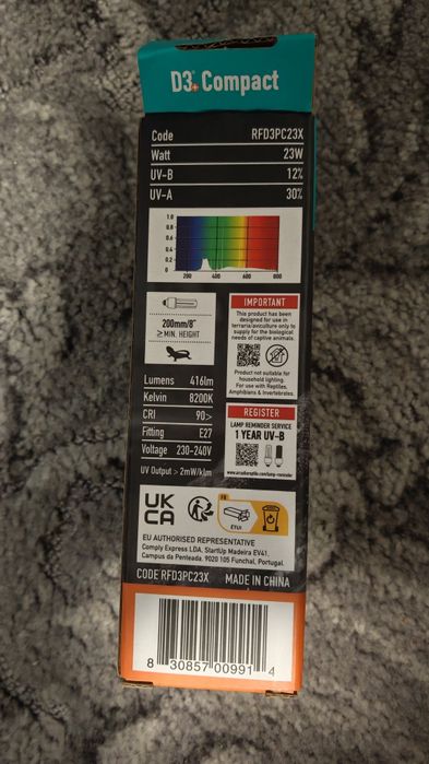 Arcadia E27 D3+ 12% UVB для рептилій