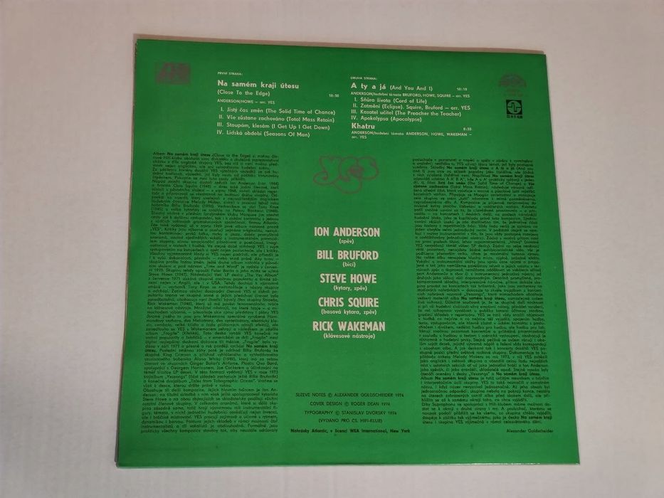 Yes - Na Samém Kraji Útesu (Close To The Edge). 1974. Supraphon. Ex