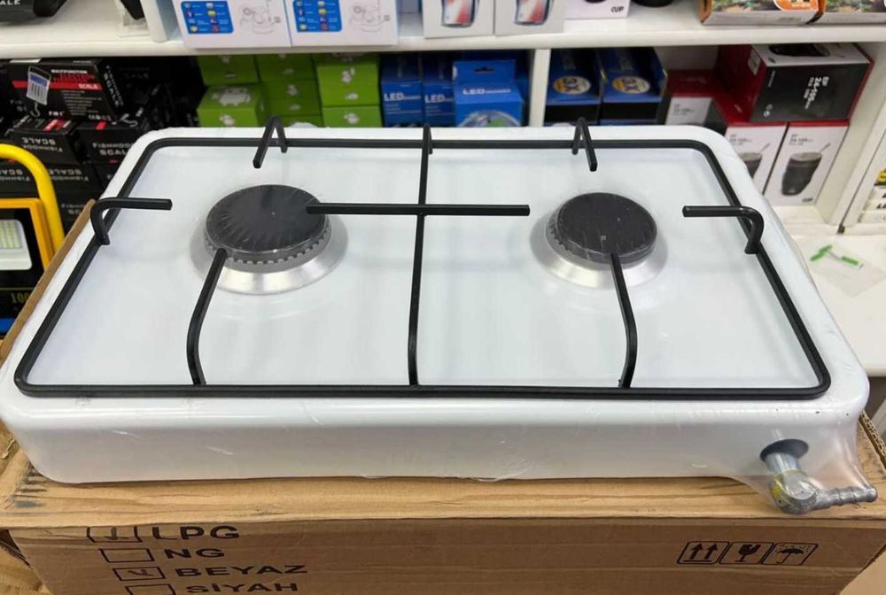 Настільна портативна плита на 2 конфорки під балон