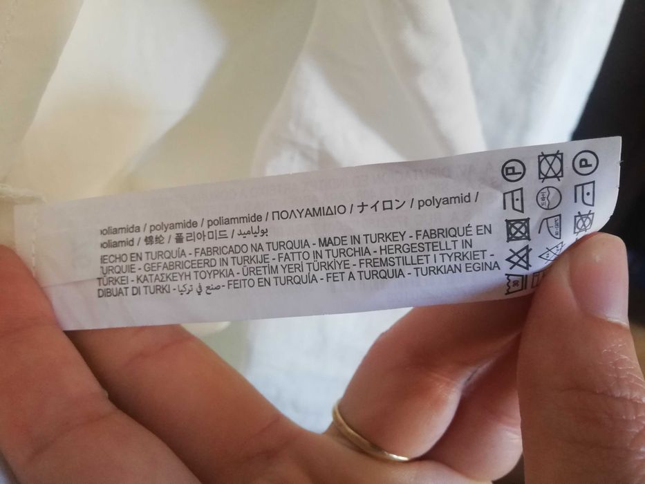 biała koszula luźna długa over size Zara