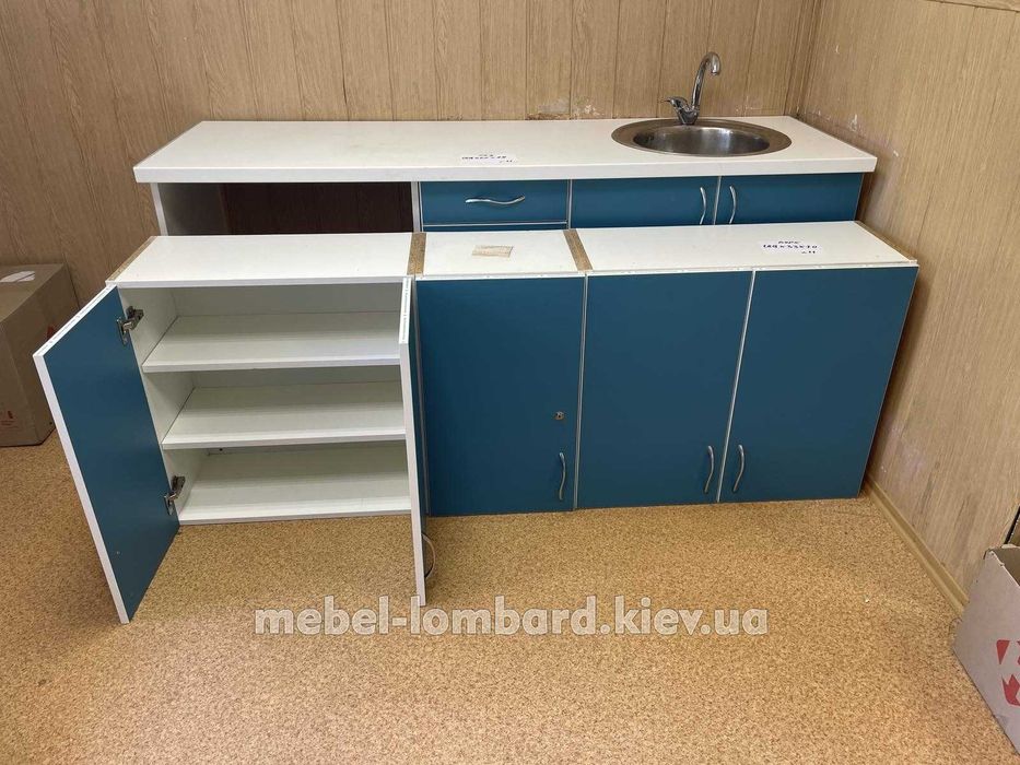 Кухня «Білий-бірюза» бу